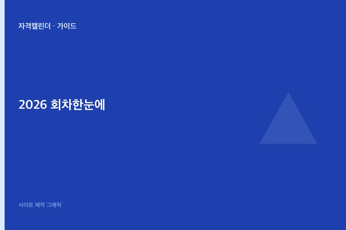 2026 국가기술자격 회차 한눈에