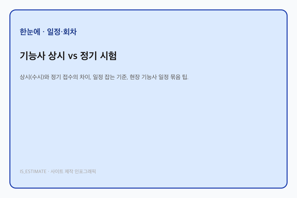 기능사 상시 vs 정기 시험 인포그래픽