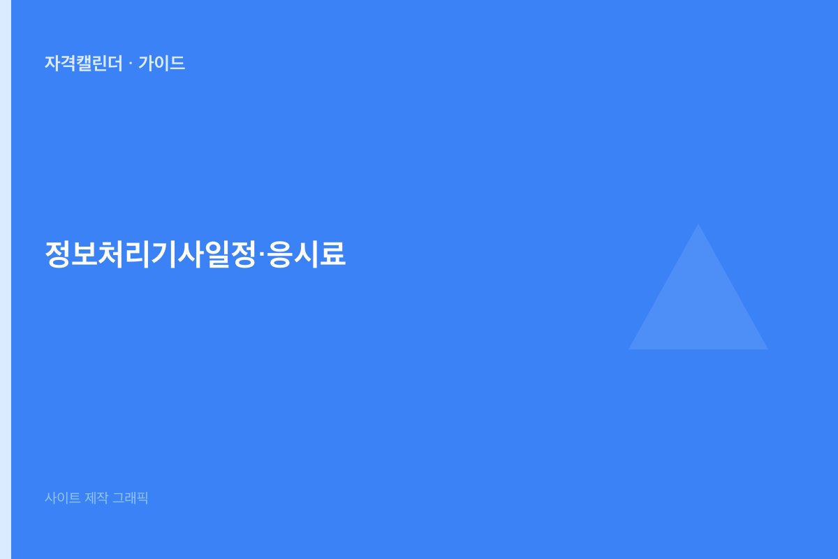 정보처리기사 일정·응시료