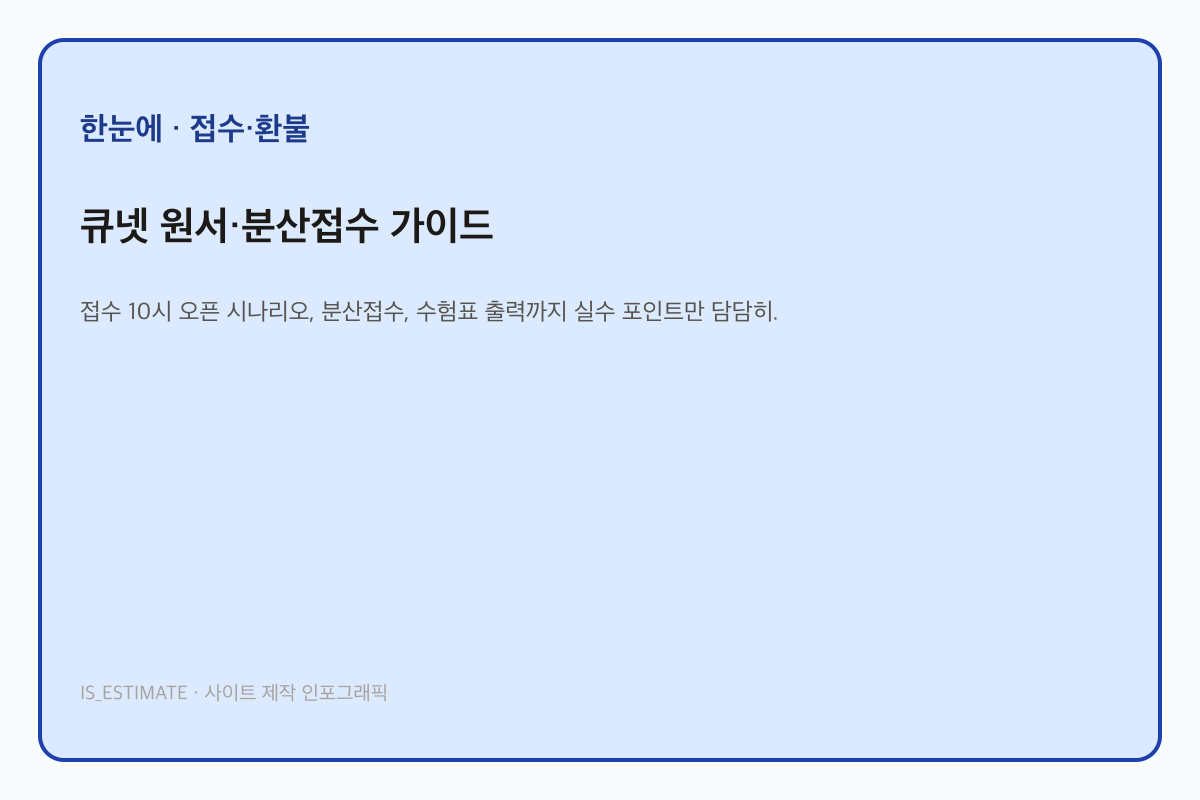 큐넷 원서·분산접수 가이드 인포그래픽